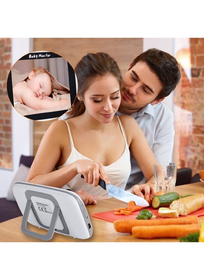 LONZEN - Video Baby Monitor with Camera and Audio, 3.2 inch LCD Digital Screen Support VOX Night Vision Temperature Monitoring Lullabies Playing and 2-Way Talk - Image 1