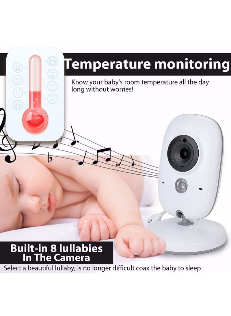 LONZEN - Video Baby Monitor with Camera and Audio, 3.2 inch LCD Digital Screen Support VOX Night Vision Temperature Monitoring Lullabies Playing and 2-Way Talk - Image 1