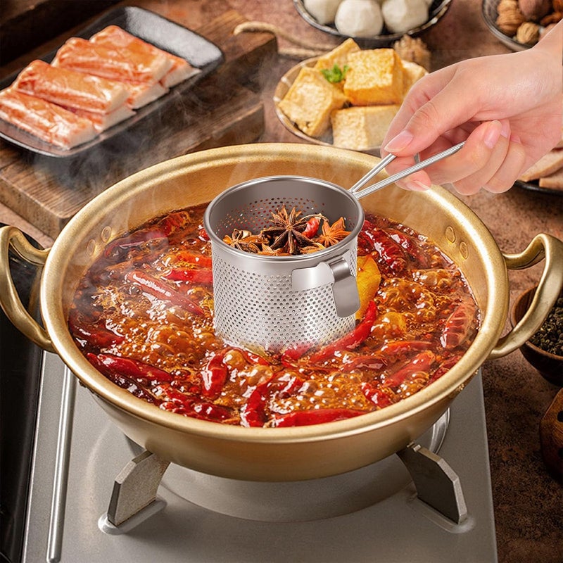 GALPADA Hot-pot Mesh Net Colander with Hanging Hook, Stainless Steel Hot-pot Separation Sieve, 9cm Height Strainer for Hot Pot Cooking and Food Draining - Image 5