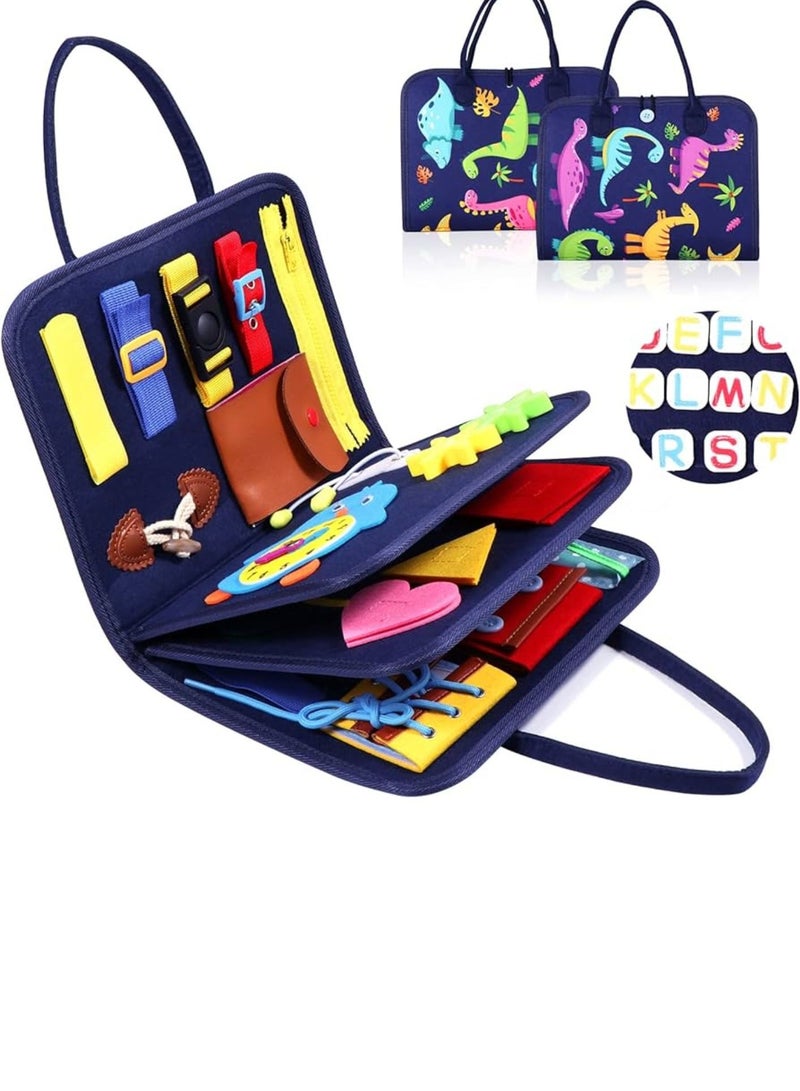 Sybil's Dinosaur-Themed Busy Board for Toddlers (Montessori Learning Toy) - Image 1