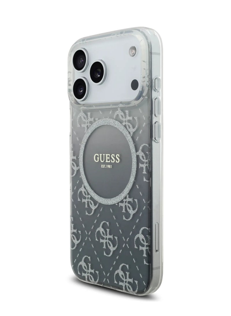 GUESS iPhone 17 Pro Max MagSafe PC+TPU Case with Gradient Glitter / Easy Snap-On / Drop Protection / Slim Profile / Lightweight Back Cover / Comfortable Grip - Gray - Image 3