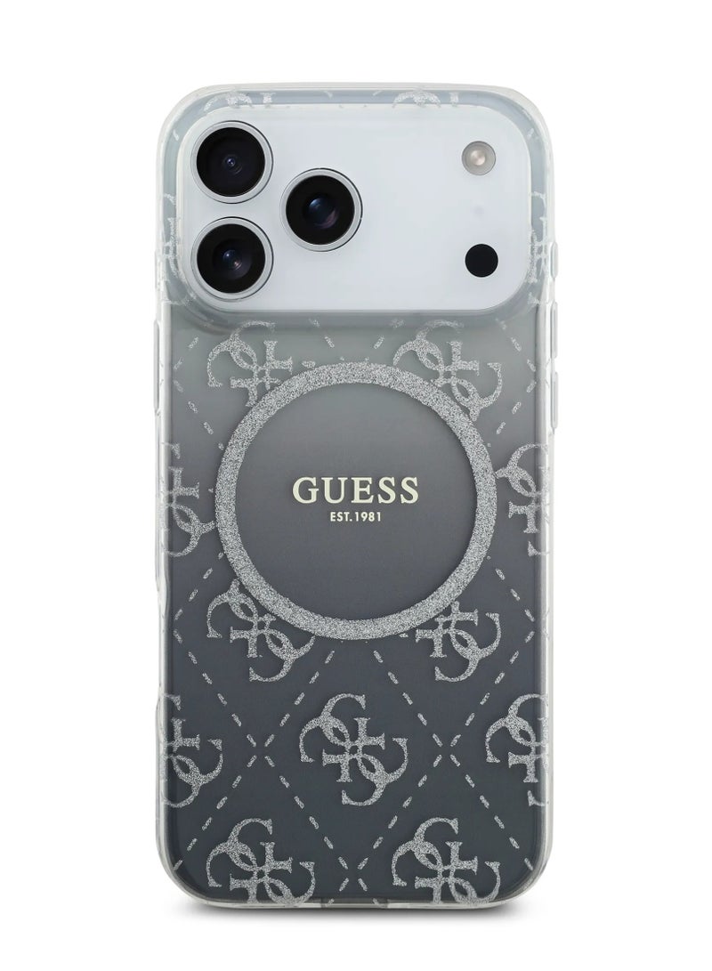 GUESS iPhone 17 Pro Max MagSafe PC+TPU Case with Gradient Glitter / Easy Snap-On / Drop Protection / Slim Profile / Lightweight Back Cover / Comfortable Grip - Gray - Image 1