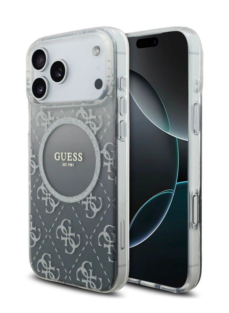 GUESS iPhone 17 Pro Max MagSafe PC+TPU Case with Gradient Glitter / Easy Snap-On / Drop Protection / Slim Profile / Lightweight Back Cover / Comfortable Grip - Gray - Image 2