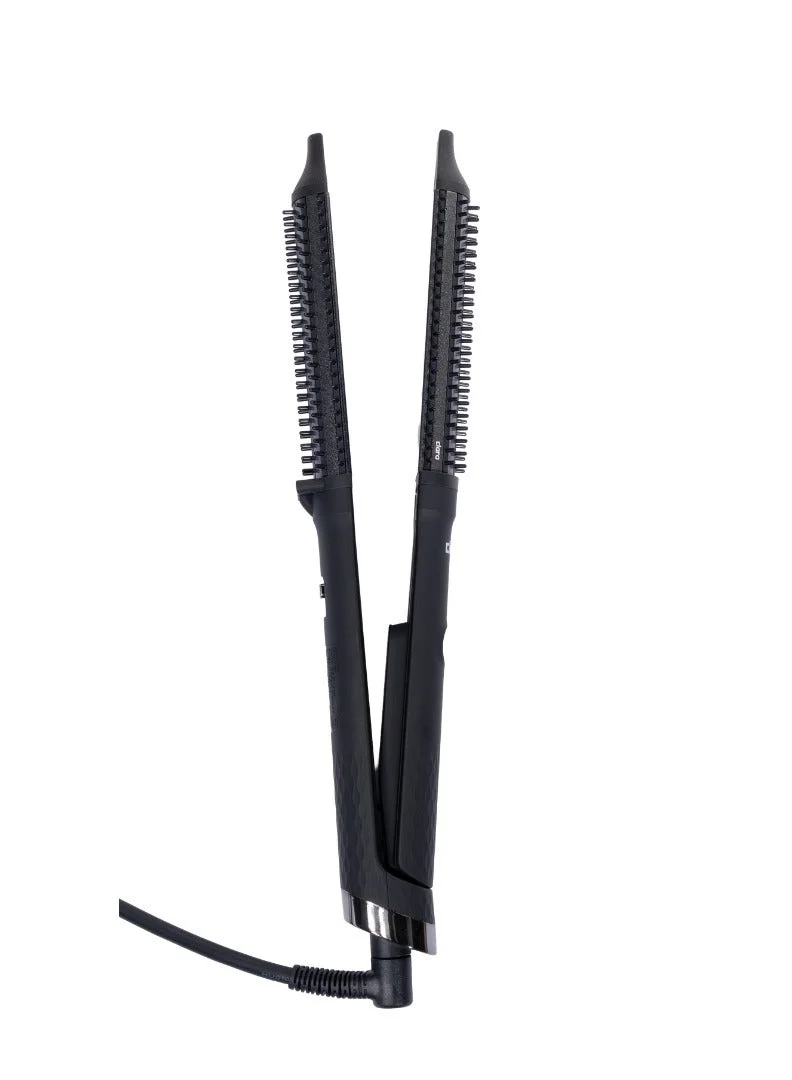 كلارا فرشاة فرد الشعر كلارا Dual Slim 2 في 1 – لون أسود | فرشاة فرد كهربائية مع أداة تصفيف نحيفة | 3 درجات حرارة | مضادة للهيشان مع دقة في تصفيف الجذور والشعر المتطاير | توزيع حراري سريع