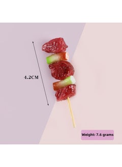 PVC Simulation Food Keychain Fun Squid Whisker Gluten Corn Barbecue String Toy Funny Food Play Model-Color:Chive Roast-model