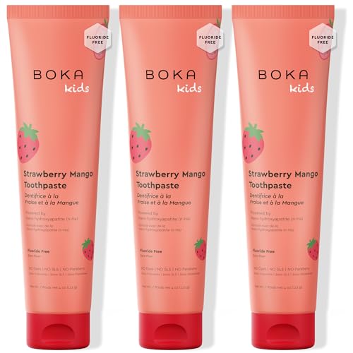 Boka Fluoride Free Toothpaste Nano Hydroxyapatite Toothpaste Strawberry Mango Flavor 4 oz 3Pk - Image 1