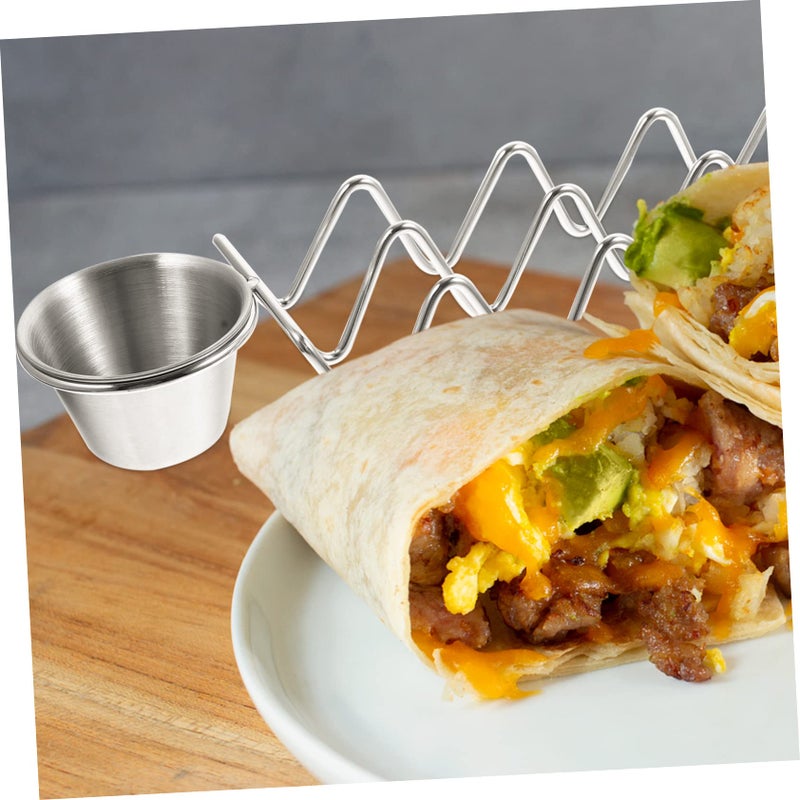 Stainless Steel Taco Rack Stand Tortilla Serving Tray Kitchen Cookie Pan Holder - Image 5