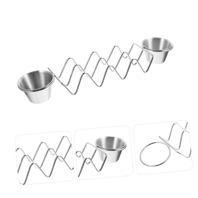 Stainless Steel Taco Rack Stand Tortilla Serving Tray Kitchen Cookie Pan Holder - Image 4