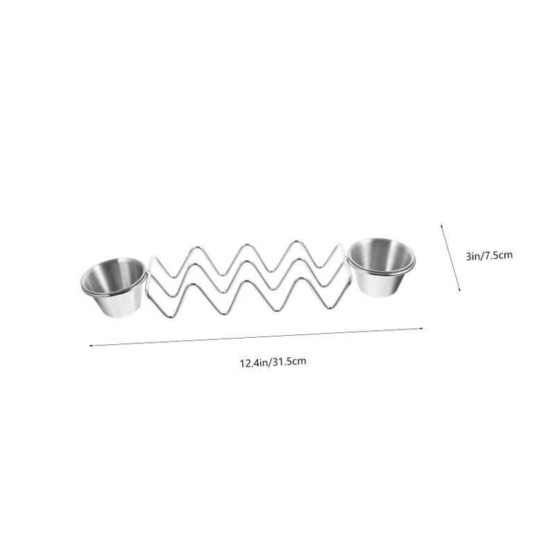 Stainless Steel Taco Rack Stand Tortilla Serving Tray Kitchen Cookie Pan Holder - Image 3