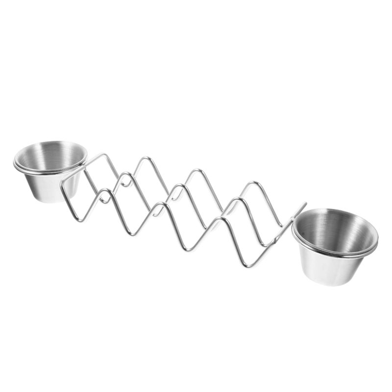 Stainless Steel Taco Rack Stand Tortilla Serving Tray Kitchen Cookie Pan Holder - Image 2