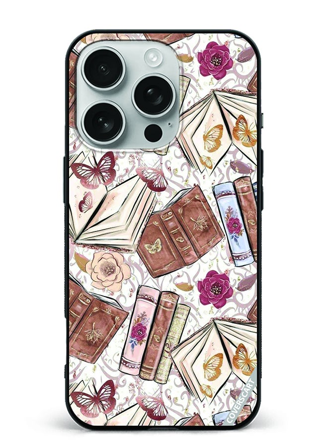 Protective Case Cover For Apple iPhone 16 Pro Books Design Multicolour