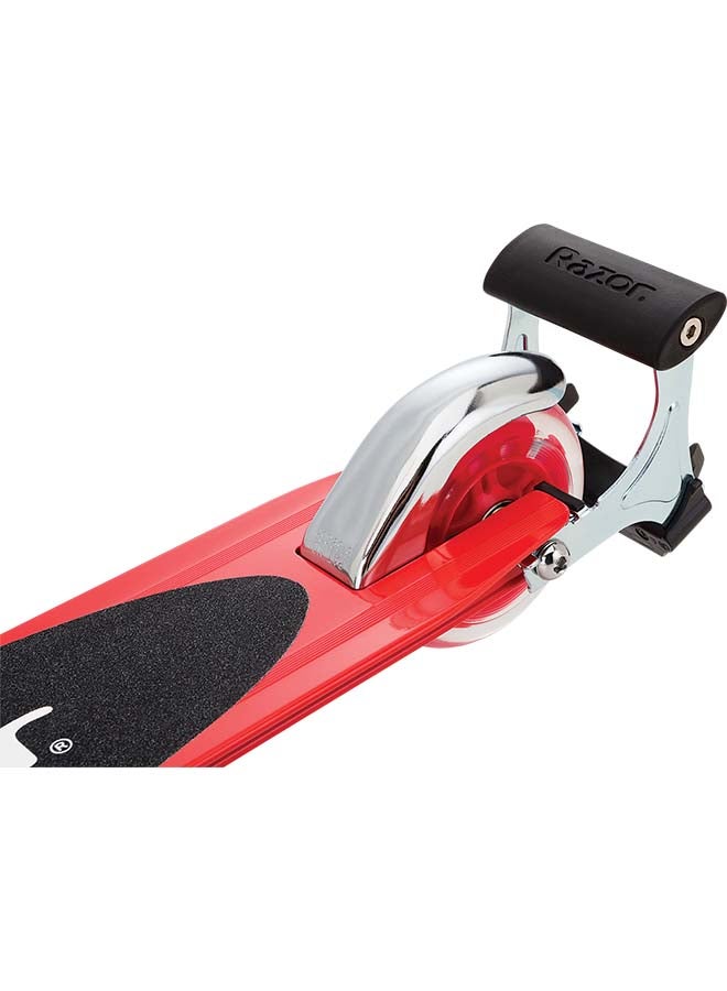 ريزر سكوتر Razor S Spark Sport Kick Scooter - أحمر - عجلات مضيئة LED، شريط قبضة كامل السطح، شريط Spark، إطار خفيف الوزن من الألومنيوم، قابل للطي أحمر 63x28.7x82.6 سم 63x28.7x82.6سم - Image 4