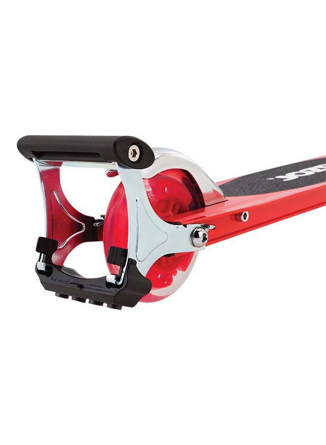 ريزر سكوتر Razor S Spark Sport Kick Scooter - أحمر - عجلات مضيئة LED، شريط قبضة كامل السطح، شريط Spark، إطار خفيف الوزن من الألومنيوم، قابل للطي أحمر 63x28.7x82.6 سم 63x28.7x82.6سم - Image 3