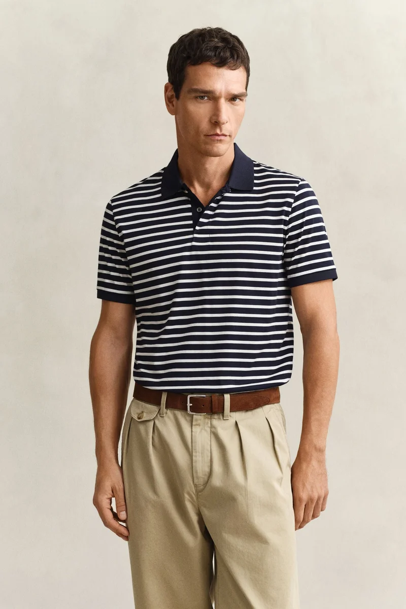 GANT  Pima Cotton Striped Polo Shirt for Men | Best Price UAE