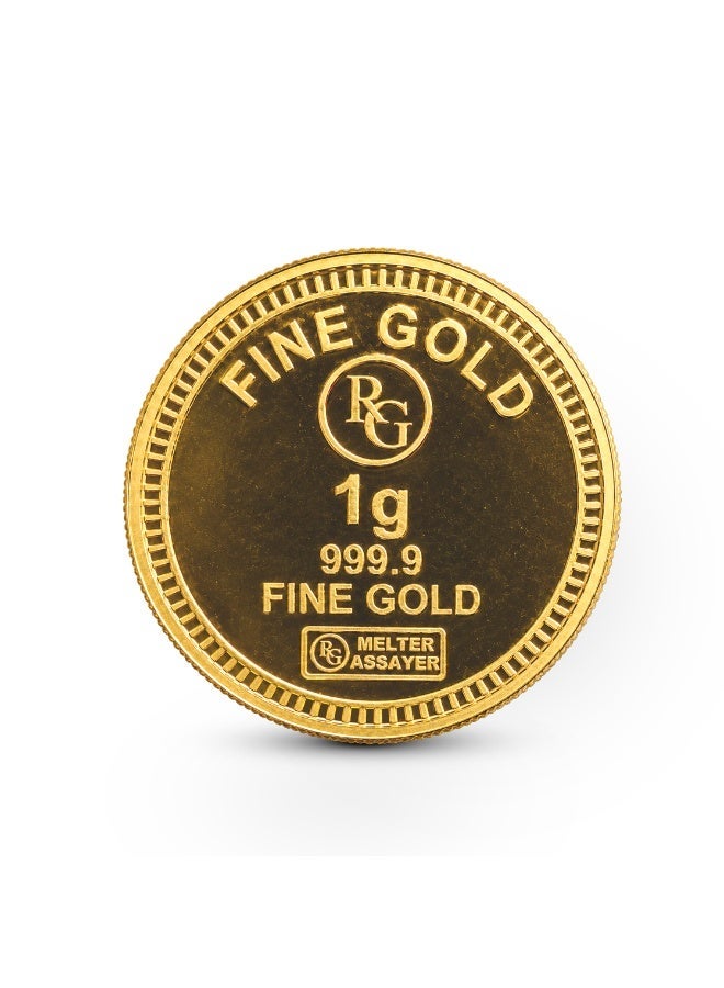 RG REFINERY Rafmoh Bullion 1 Gram 24k Gold Coin with Happy Birthday Design - 1 Gram Gold Coin 24KT 999.9 Purity - Image 3