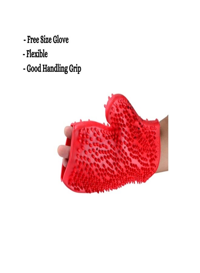 PetWag Dog Glove for Bath, Free Size Rubber Grooming Glove, Color May Vary - Image 3