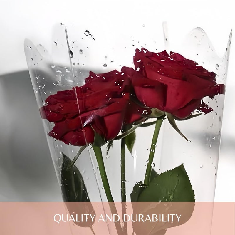 BBJ WRAPS Flower Sleeves for Bouquets Clear Rose Flower Bouquet Packaging Bags Floral Arrangement Supplies, 100 Counts (L) - Image 2