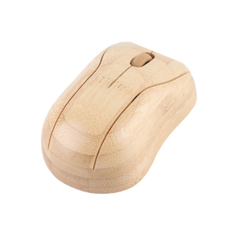 Wireless Office Keyboard: 2.4GHz Wireless Connection 32.8ft Range Plug And Play Bamboo Wood Shell - Wide System Compatibility Computer Control Device for Gaming Office Holiday Gifting - Image 2
