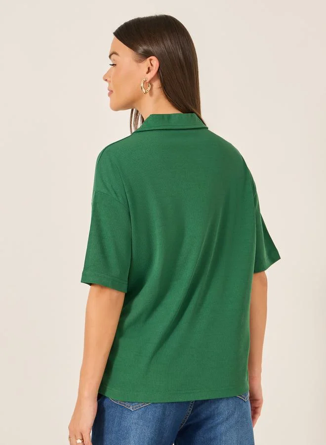 Styli Regular Fit Short Sleeve Polo Neck T-Shirt