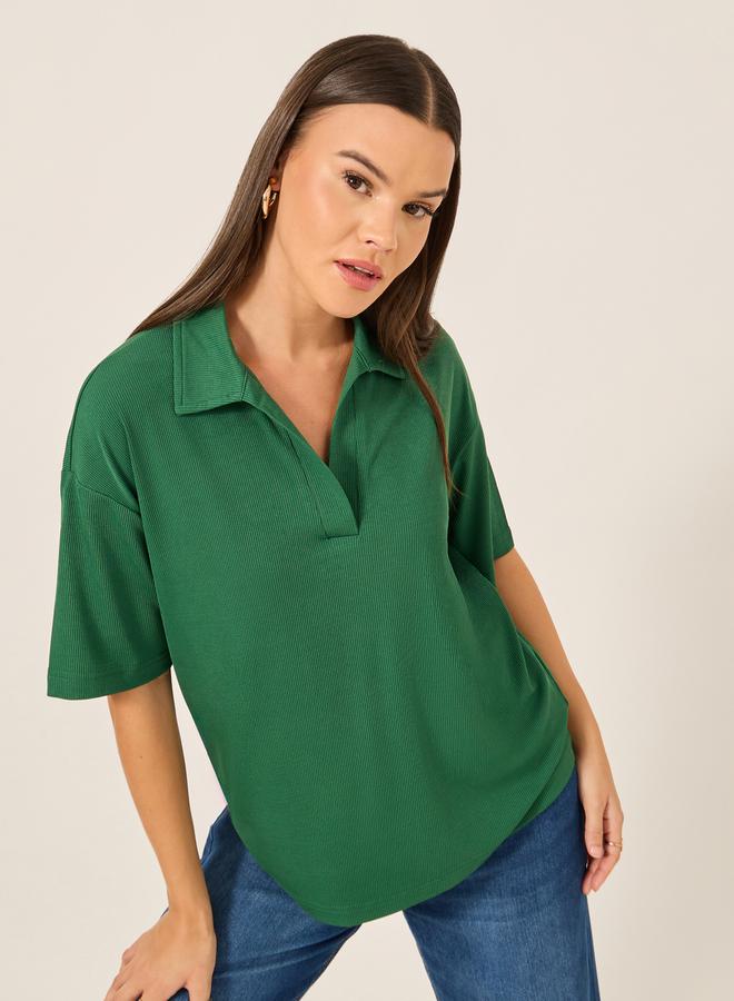 Styli Regular Fit Short Sleeve Polo Neck T-Shirt - Image 3