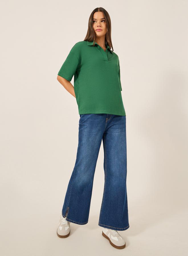 Styli Regular Fit Short Sleeve Polo Neck T-Shirt - Image 2