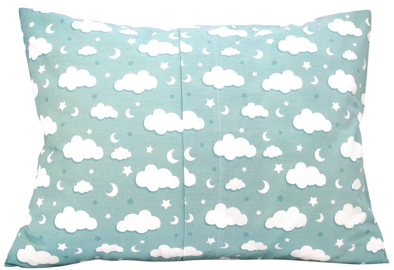 Comfy Turtles Toddler Pillowcase 13x18 - Moon Child Pillow Case, Cotton Toddler Pillowcase Star, Gray Star Travel Pillow Case Cover - Green Cloud Pillowcase - Image 2