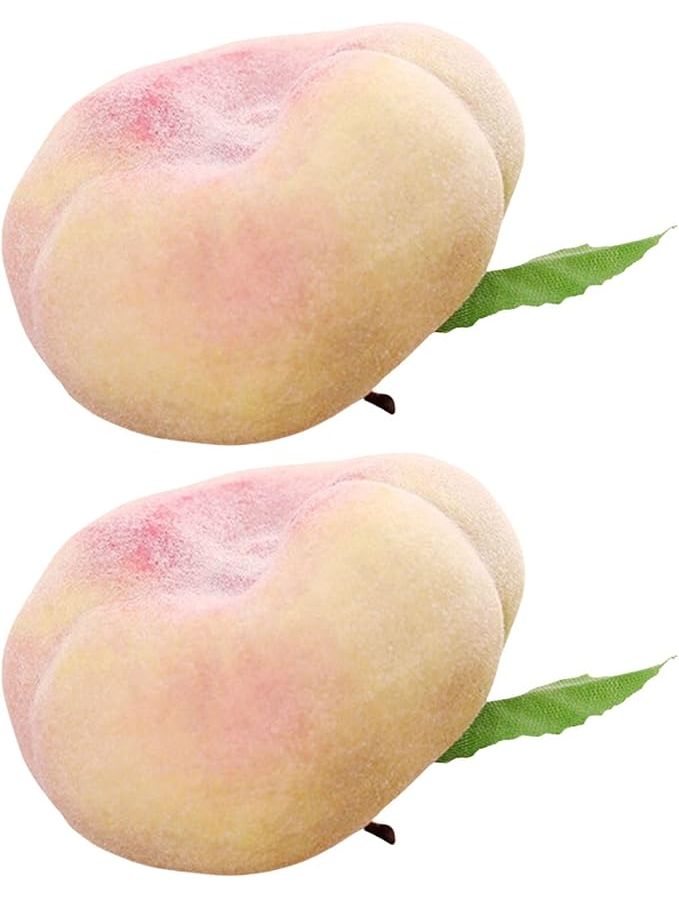 Realistic Pantao Peach Decor Set Of 2 For Home Office Decor Photography Props - Image 1