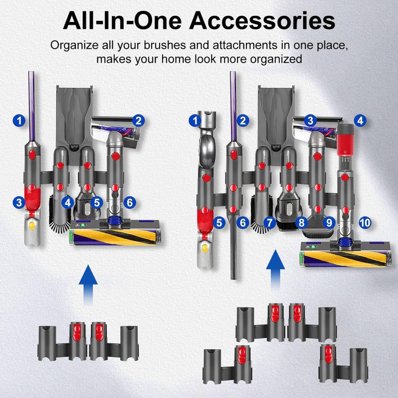 Odashen 2 PCS Storage Bracket Holders Accessories Holder for Dyson V7 V8 V10 V11 V15 Outsize Cordless Stick Vacuum Cleaner, Docking Station Wall Mount Attachments - Image 3