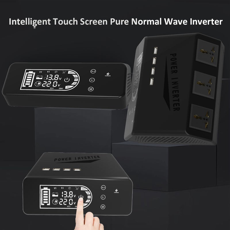 محول طاقة سيارة بجهد 1000 واط مع شاشة LCD قابلة للشحن عبر USB - Image 3