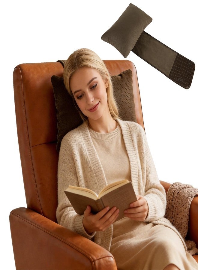 KINIVA Dual-Layer Ultra-Suede Neck Support Pillow for Recliners, Sofas & Office Chairs - Breathable Mesh, Removable Cover, Orthopedic Cervical Support for Pain Relief (Chocolate) - Image 1