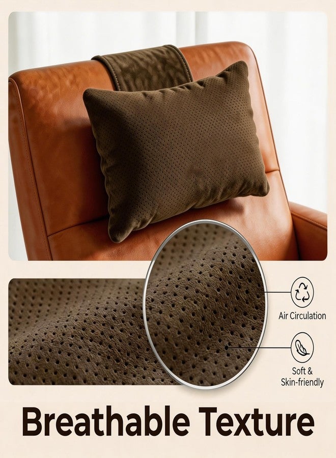KINIVA Dual-Layer Ultra-Suede Neck Support Pillow for Recliners, Sofas & Office Chairs - Breathable Mesh, Removable Cover, Orthopedic Cervical Support for Pain Relief (Chocolate) - Image 2