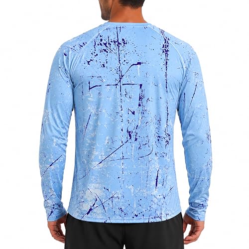 WELIGU Mens Swim UPF 50 Sun Protection Shirt Long Sleeve SPF Fishing Outdoor UV Hiking Lightweight Shirts LanziLongXL - Image 3