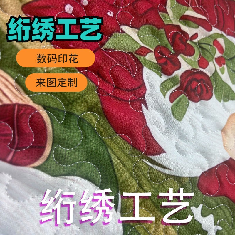 2026 Digital Print Quilted Embroidery Tote Bag for Commuting and Casual Use - Square Shoulder Bag with Interior Zipper Pocket - Image 4