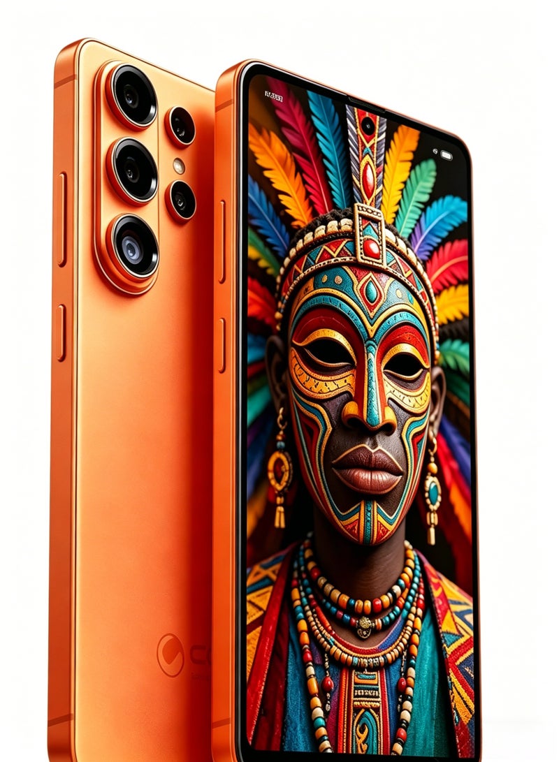 CCIT S26 Ultra+ Smartphone, 6.8-inch Incell LCD, 16GB RAM + 1TB ROM, 13MP+28MP Camera, Android 15, 6000mAh Battery, Orange - Image 2