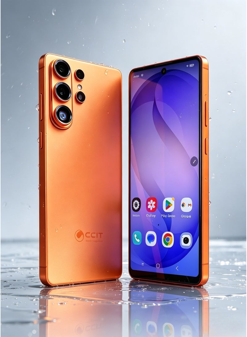 CCIT S26 Ultra+ Smartphone, 6.8-inch Incell LCD, 16GB RAM + 1TB ROM, 13MP+28MP Camera, Android 15, 6000mAh Battery, Orange - Image 3