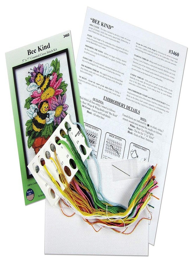 DesignWorks Ink Design Works Crafts Bee Kind Counted Cross Stitch Kit - Image 3