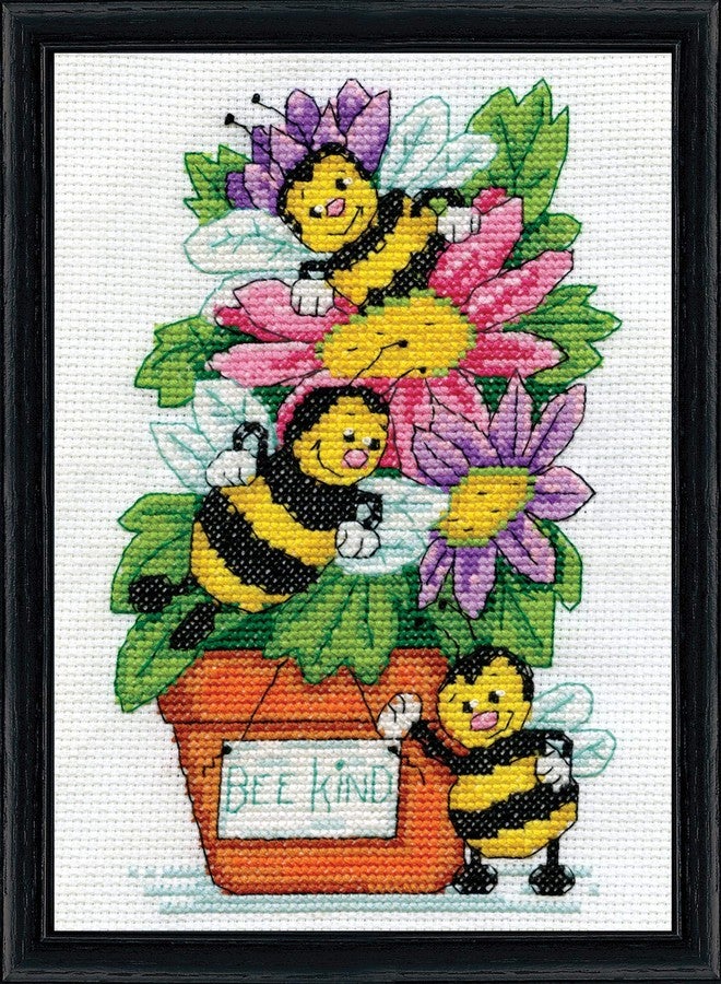 DesignWorks Ink Design Works Crafts Bee Kind Counted Cross Stitch Kit - Image 1