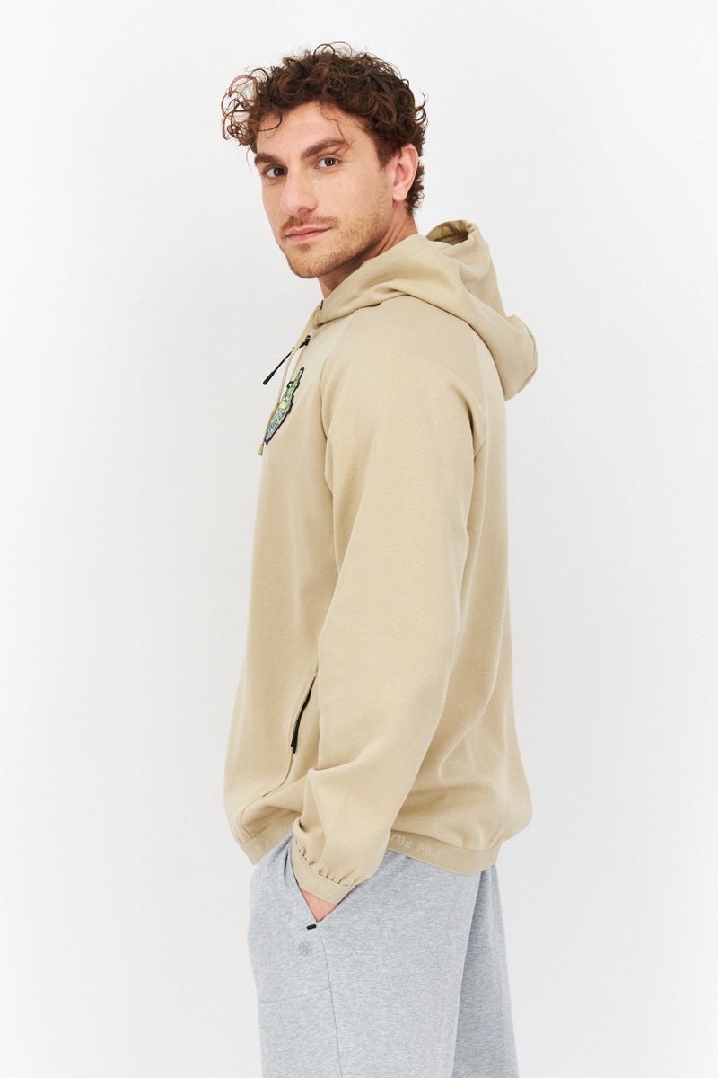 FILA Men Sportswear Fit Long Sleeve Golf Sweatshirt, Dark Beige - Image 4