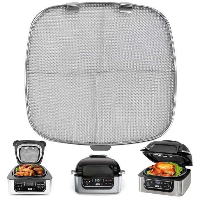 STAINLESS STEEL SPLATTER SHIELD FOR NINJA FOODI AG301 AIR FRYER ACCESSORIES REPLACEMENT PARTS FINE MESH SPLATTER SCREEN FOR NINJA FOODI 5 IN1 INDOOR GRILL AIR FRYER AG300AG300CAG301CAG302AG400