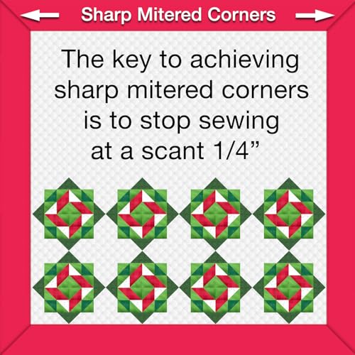 Guidelines4Quilting Sharp Mitered Corners Set Measure a Precise Scant 14 inch from The Quilt Tops Edge with The PrepTool and Mark with a Sewline Pencil for Sharp Mitered Corners Made in USA - Image 3