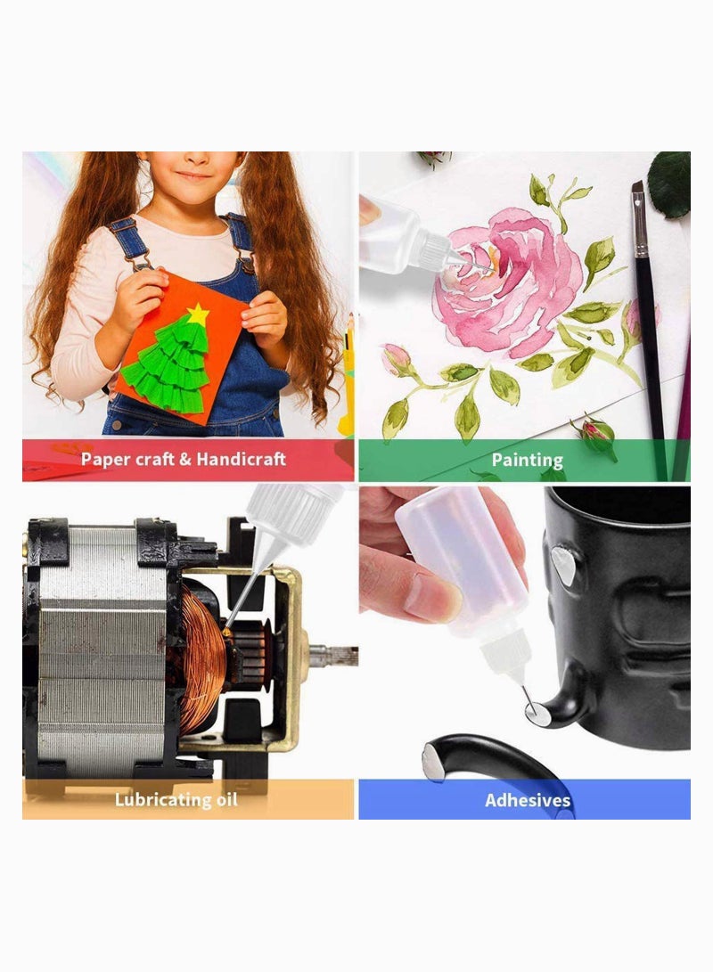 Zikra Needle Tip Glue Bottle 30ml Plastic Dropper Bottles for Small Gluing Projects, Paper Quilling DIY Craft, Painting, White, Dropper Bottles with Needle Tip Caps12 Pcs 1 Ounce - Image 4