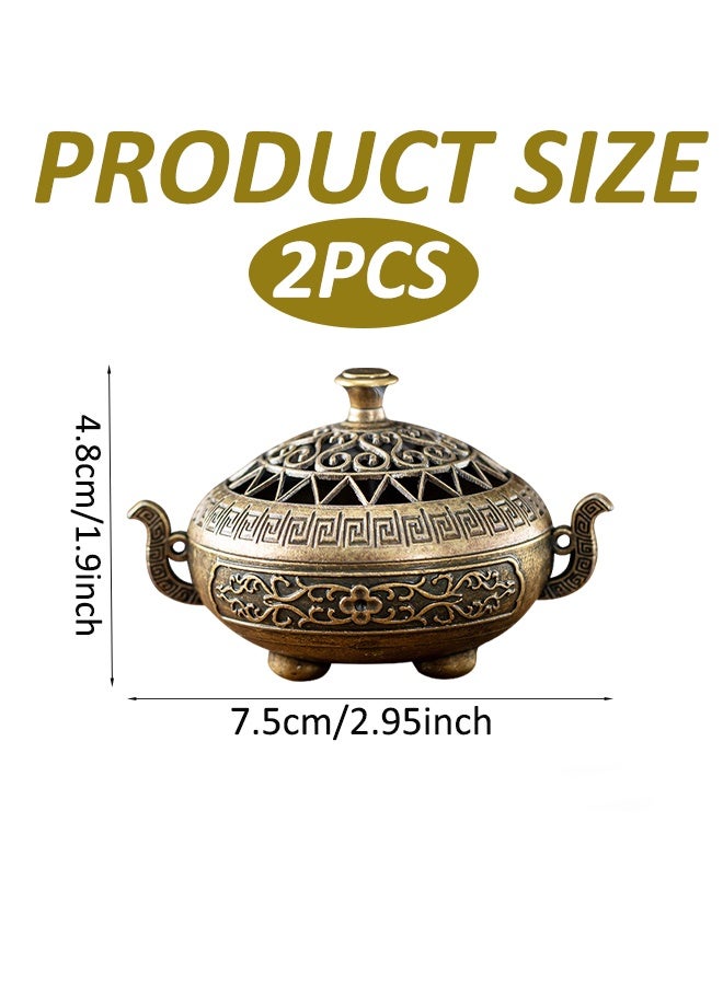 مبخرة راتنجية أنيقة على الطراز العربي، حامل مبخرة برونزي بنقوش هندسية، حامل معدني مناسب لجميع العطلات للتأمل وديكور الغرفة والعلاج بالروائح، إكسسوار منزلي ثقافي - Image 5