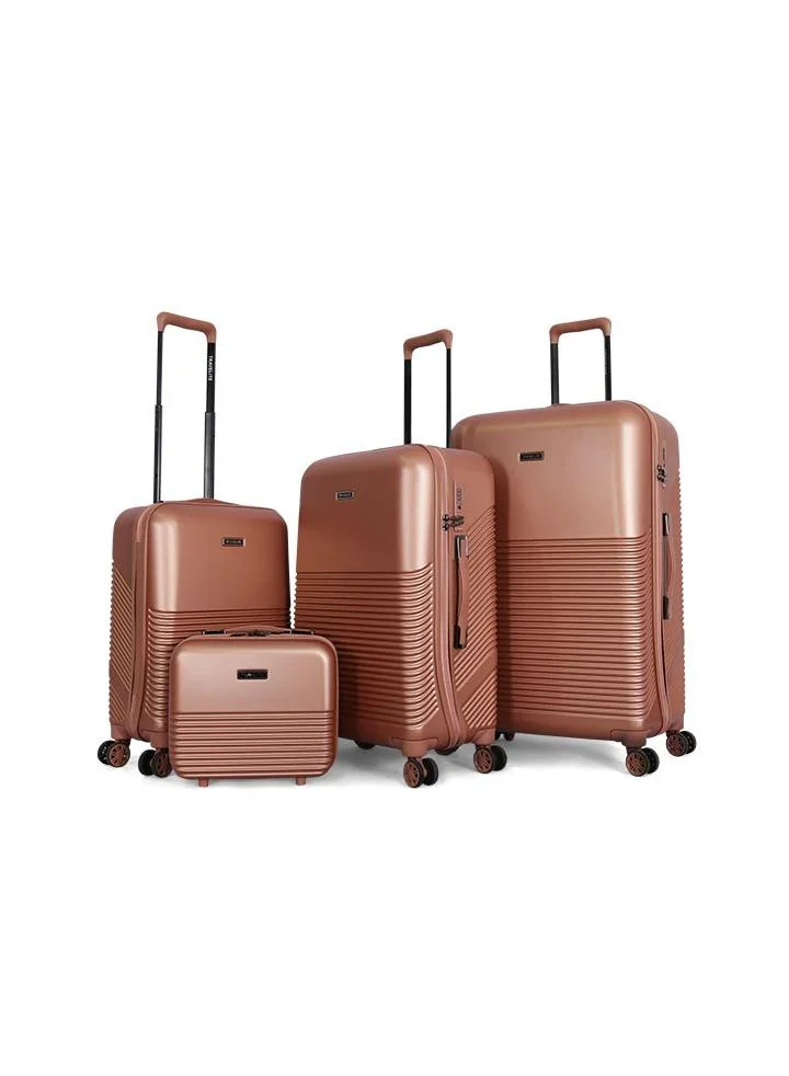 ترافلايت travelite hardshell luggage trolley bag 4 pcs set,rose gold