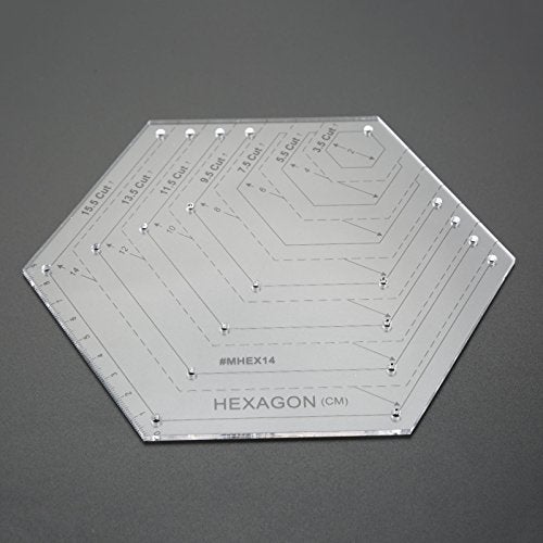 Yetaha Hexagon Ruler, Sewing Patchwork Template Handmade Drawing Tools for DIY Crafting Quilting Art Supplies(15.5Cut Hexagon) - Image 4
