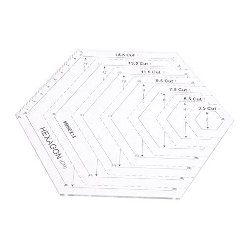 Yetaha Hexagon Ruler, Sewing Patchwork Template Handmade Drawing Tools for DIY Crafting Quilting Art Supplies(15.5Cut Hexagon) - Image 1