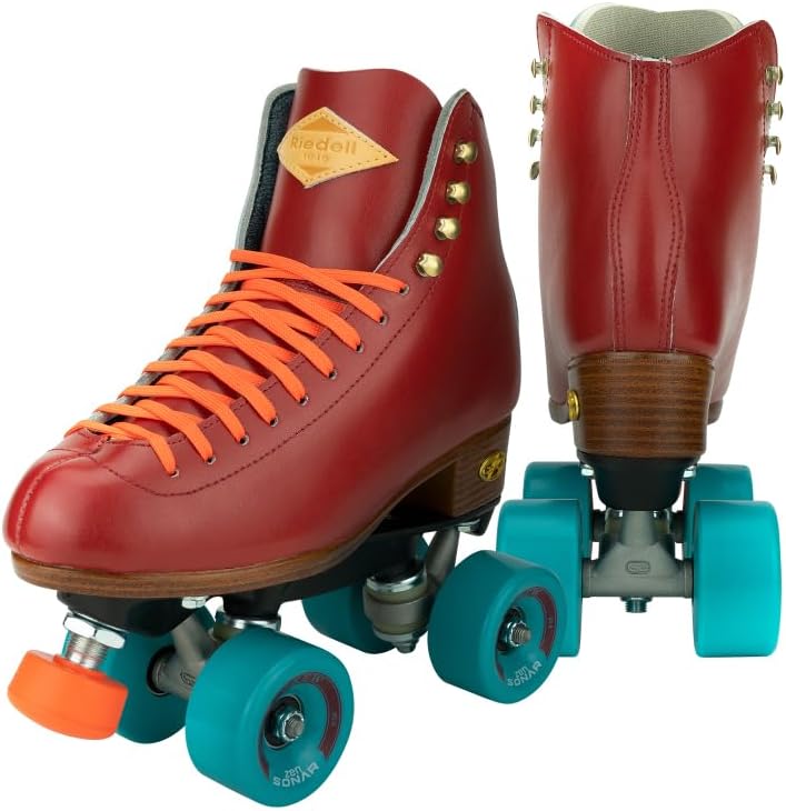 Riedell Crew Roller Skates for Women and Men - Crimson Color with High-Top Precision Fit - Image 1