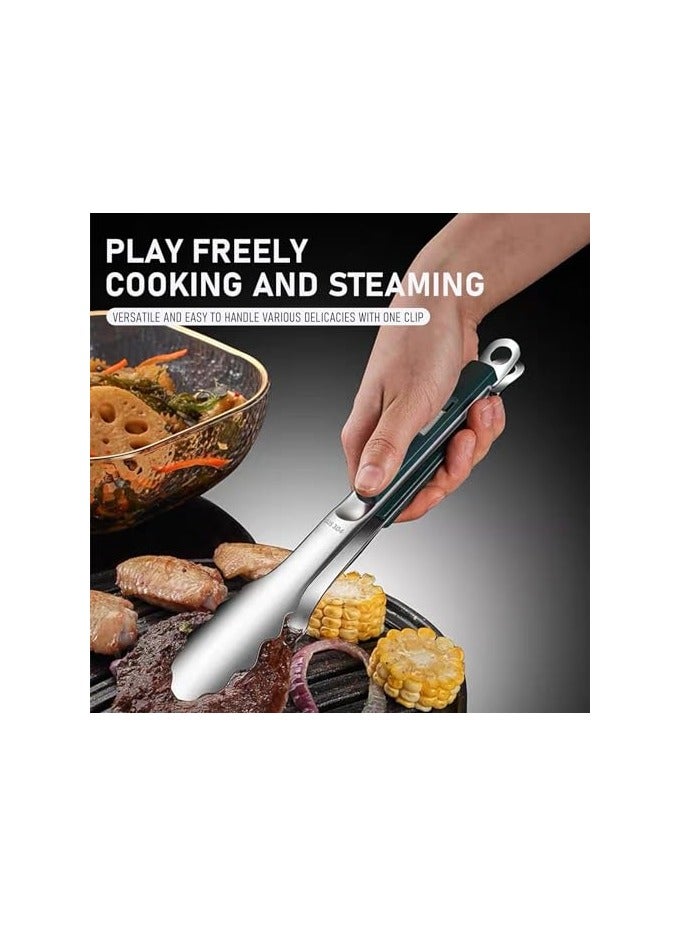 erorex Grill Tongs for Grilling, Small Tongs Mini tongs, Stainless Steel Kitchen Utensil and Anti - Scald Gadget for Home Restaurant and Grill Accessory - The Cooking Tool for Serving Clips - Image 2