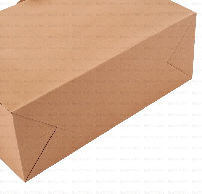 Red Dot Gift REDDOTGIFT® 10-Pack Kraft Paper Shopping Bags with Ribbon Handle - H26x35x13cm - Image 4