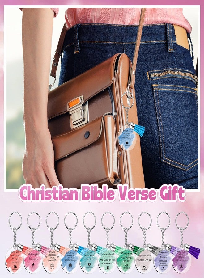 Feifeiya 25 Sets Easter Christian Gifts Bulk Bible Verse Emergency Numbers Bookmarks Christian Pens Religious Keychain Church Pastor Appreciation Gift for Clergy Sunday School Teacher(Ballpoint Pens) - Image 3
