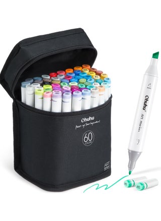 Ohuhu Markers - Double Tipped Art Marker Set for Artist Adults' Coloring Sketching Illustration - 60 Colors - Chisel & Fine Dual Tips - Refillable Ink - Oahu Series of Ohuhu Markers - pzsku/ZF86AF61525EA7B00A71BZ/45/_/1728038365/c414eac4-1fb6-4ca9-b213-c9c2fc95f4a8